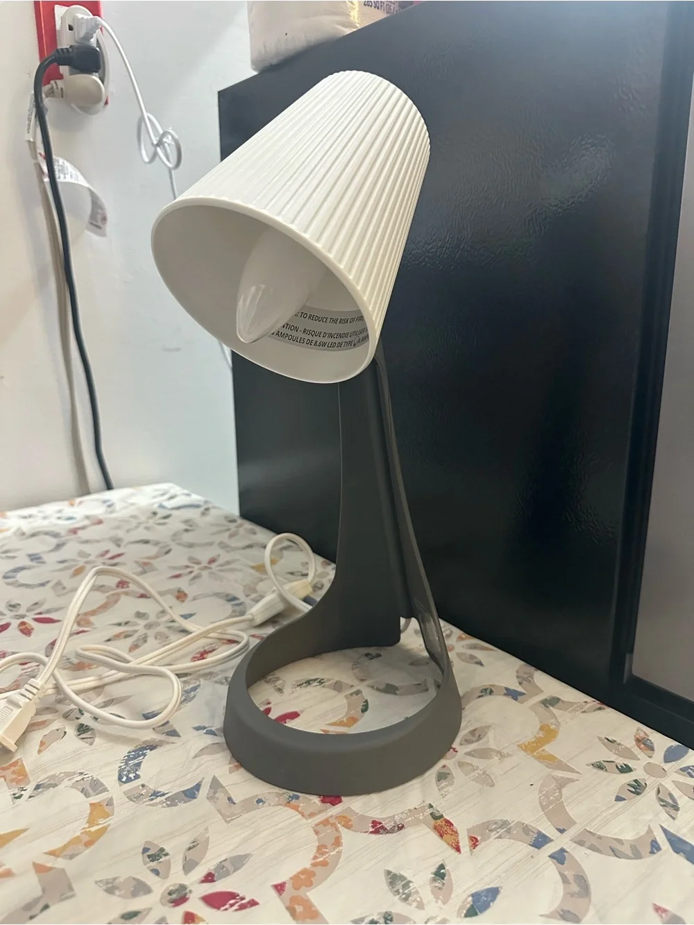 IKEA White and Dark Gray Table Lamp